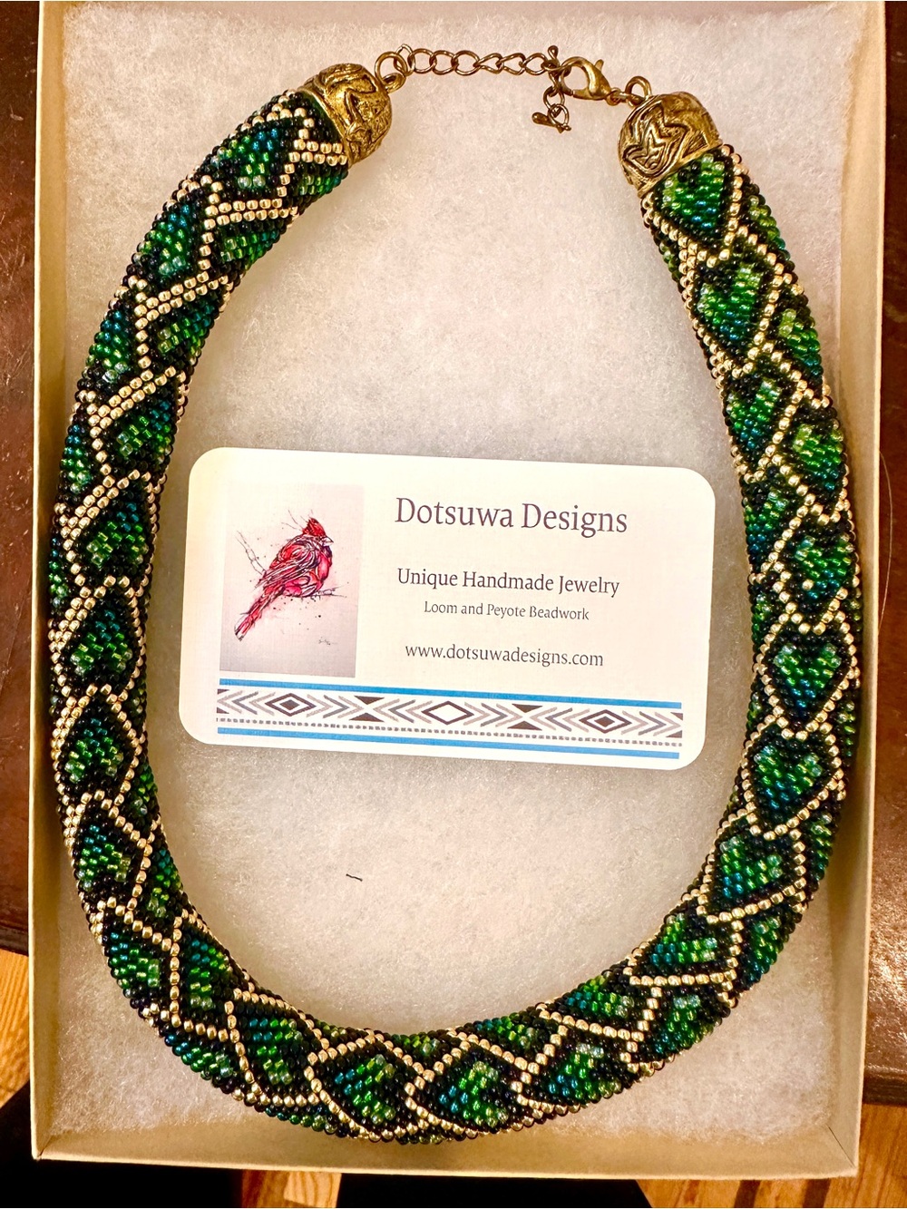 Green Beaded Statement Necklace
